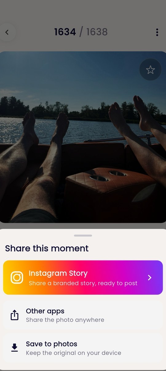 The app: share today's moment as a branded Instagram Story